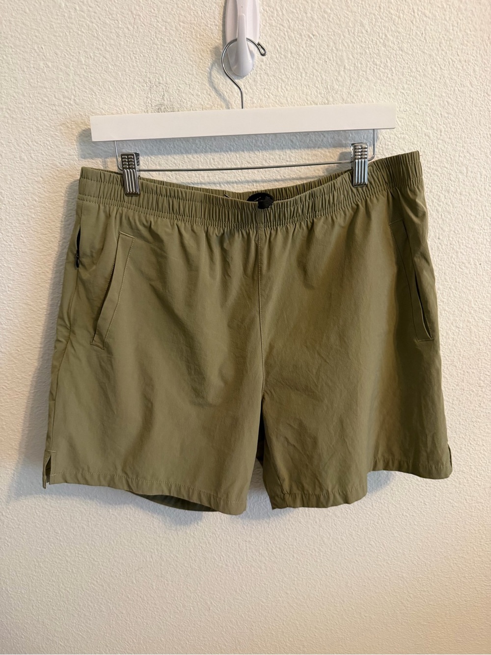Men's Olive Green Athletic Shorts with Elastic Waist